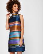 Ted Baker Layered Neck Striped Tunic Dress