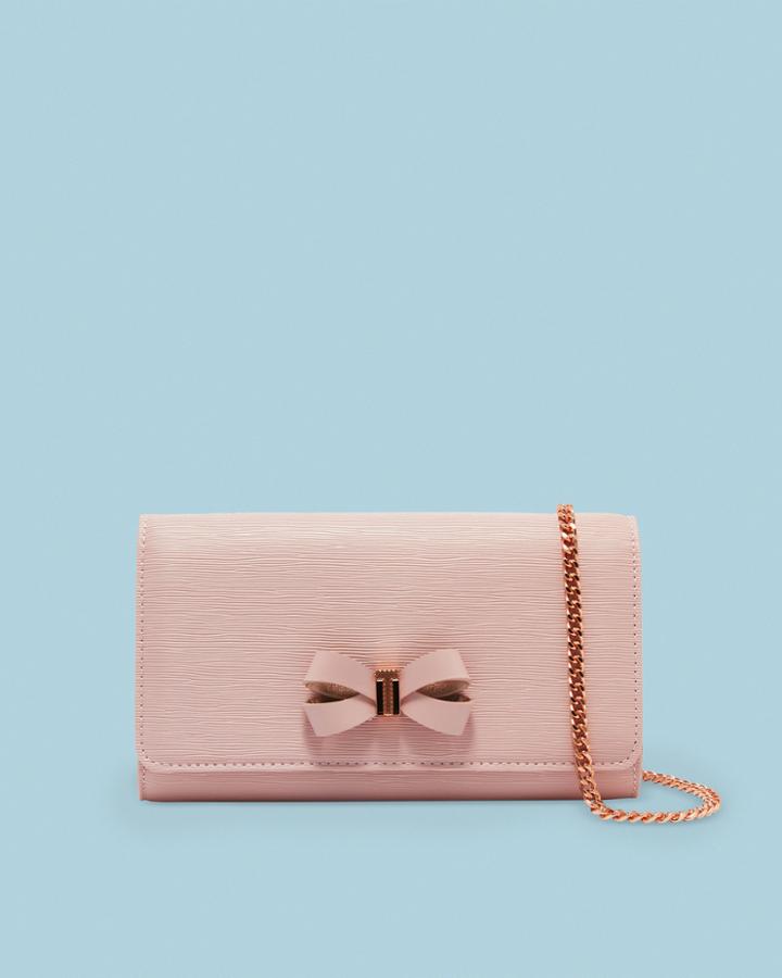Ted Baker Bow Detail Leather Wallet With Chain