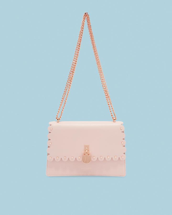 Ted Baker Scallop Leather Padlock Cross Body Bag