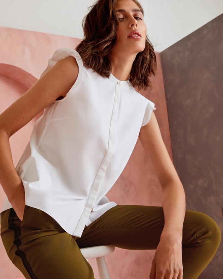 Ted Baker Frill Trim Cotton Blouse