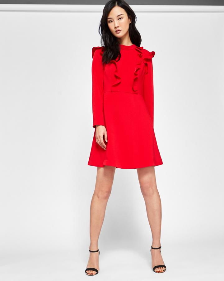 Ted Baker Long Sleeve Frill Tunic Dress