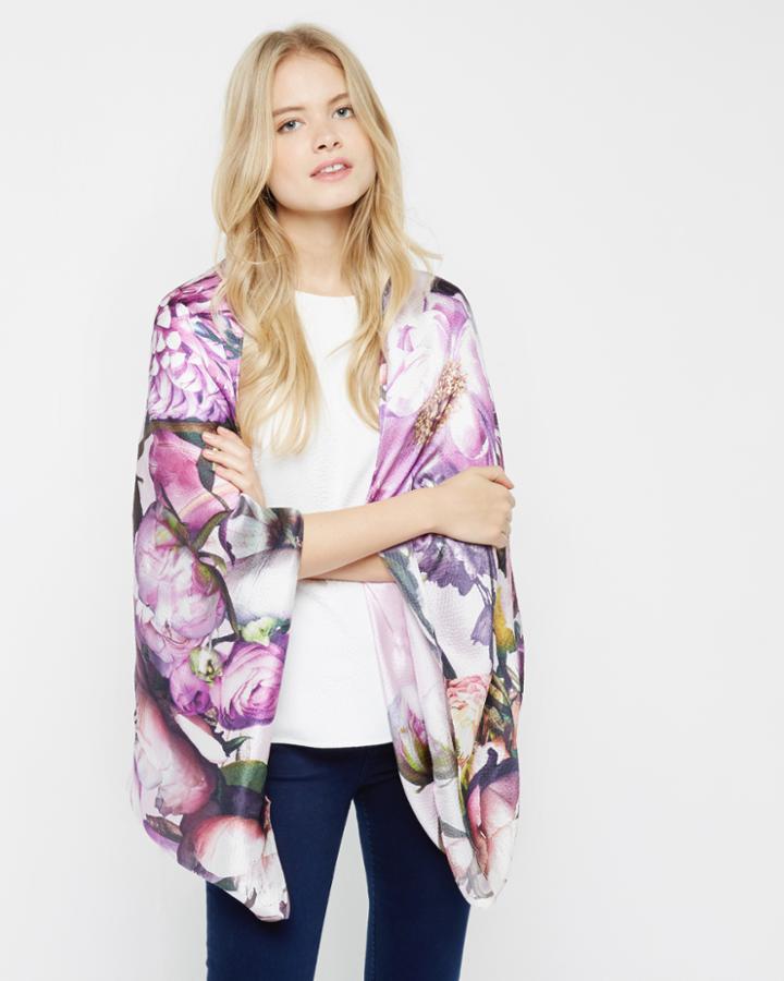 Ted Baker Sunlit Floral Silk Cape Scarf