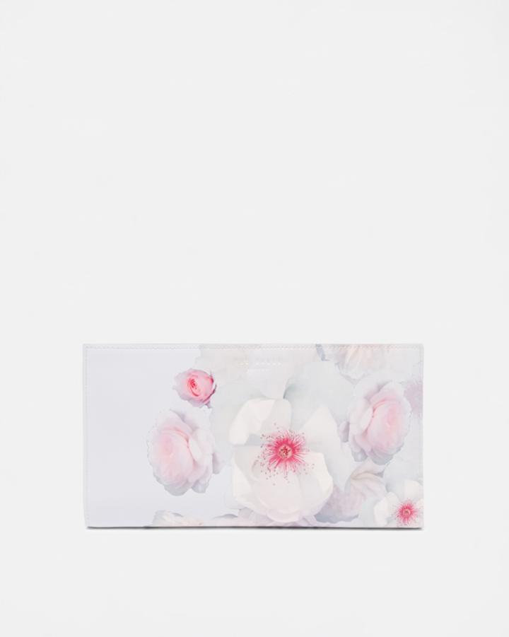Ted Baker Chelsea Leather Travel Wallet Light Gray