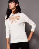 Ted Baker Bow Detail Sweater Ivory