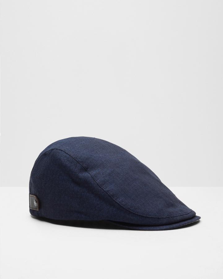 Ted Baker Textured Linen-blend Flat Cap