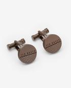 Ted Baker Cross-hatch Round Cufflinks