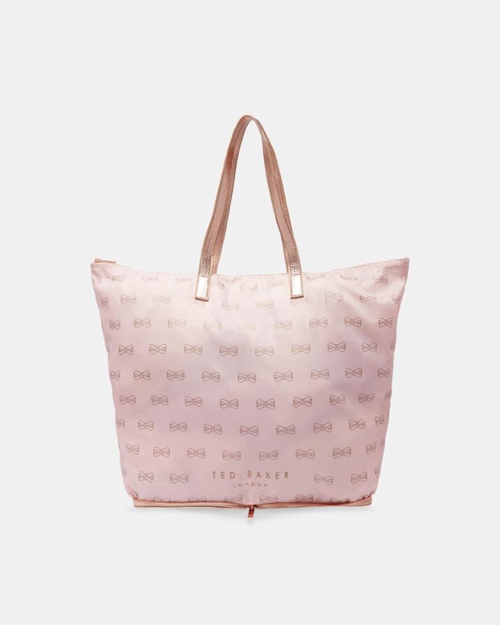 Ted Baker Bow Print Foldaway Shopper Bag