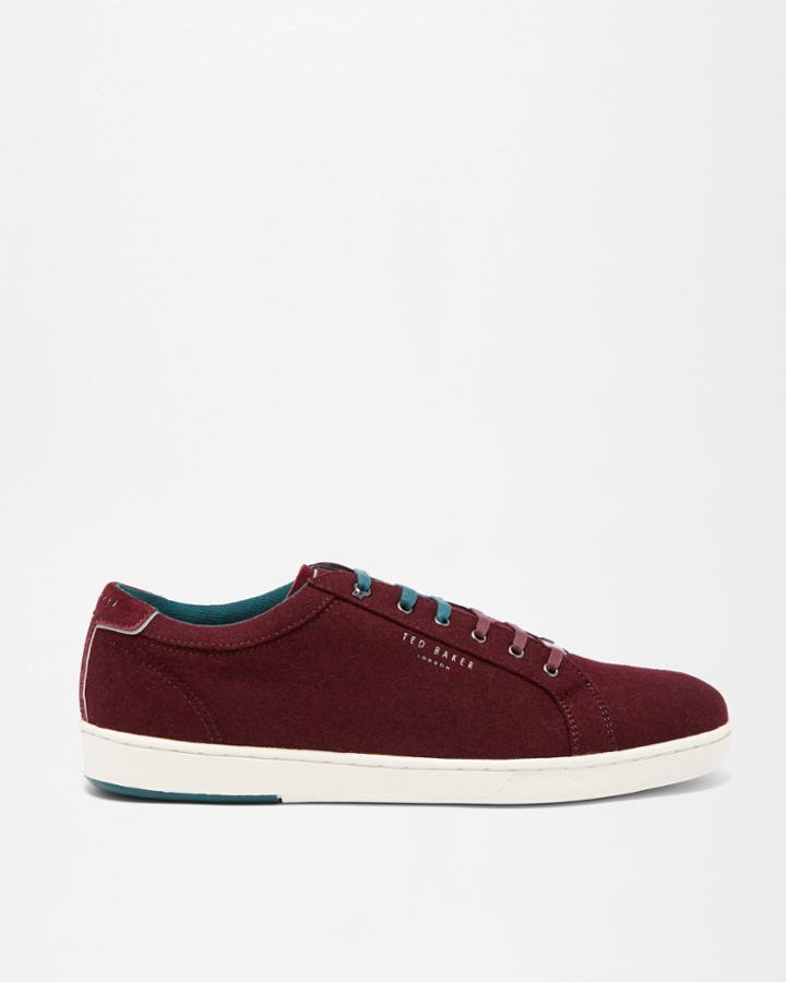 Ted Baker Textured Cotton And Suede Trainers