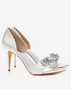 Ted Baker Embellished Cut Out Court Shoes Ivory
