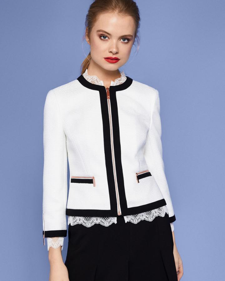 Ted Baker Lace Trim Cropped Jacket