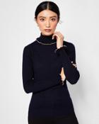 Ted Baker Frilled Cotton And Silk-blend Roll Neck Sweater