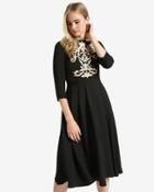 Ted Baker Metallic Embroidered Bodice Dress