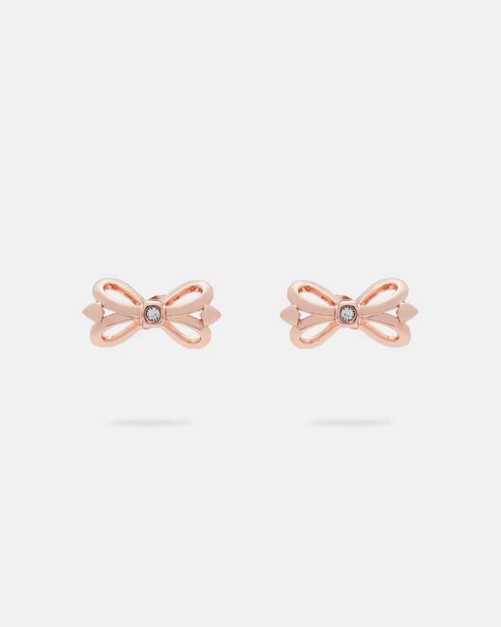 Ted Baker Mini Ornate Crystal Bow Stud Earrings Zz-crystal