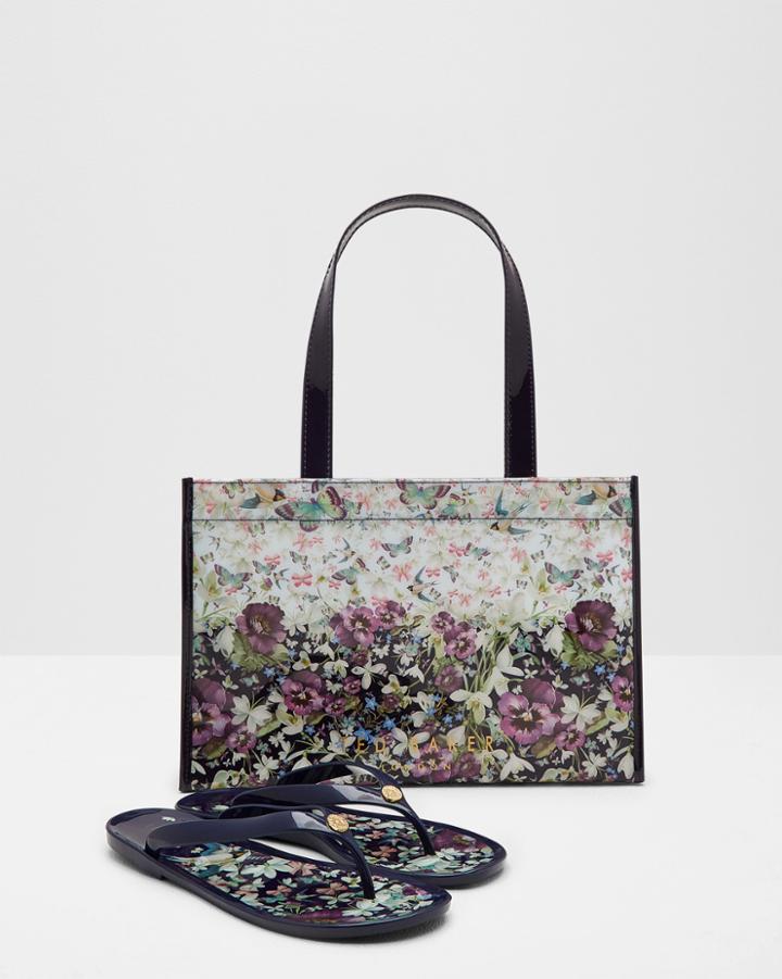 Ted Baker Entangled Enchantment Shopper Bag And Flip Flop Set