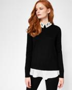 Ted Baker Highgrove Embroidered Collar Cotton Jumper