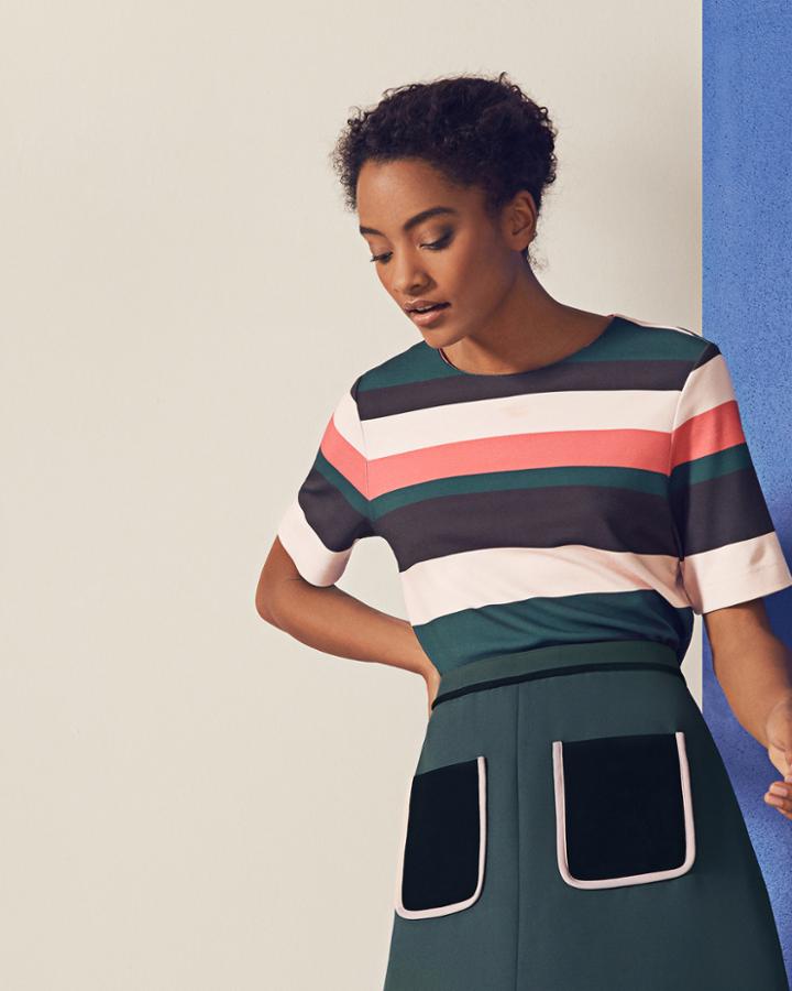 Ted Baker Striped Colour-block T-shirt