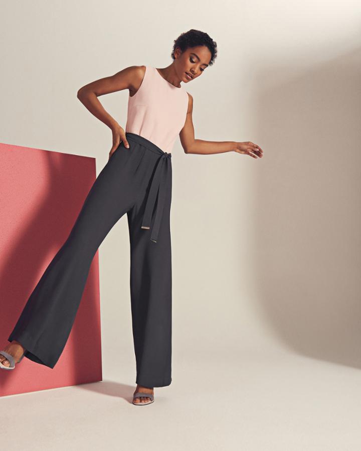 Ted Baker Colour-block Belted Jumpsuit Mid