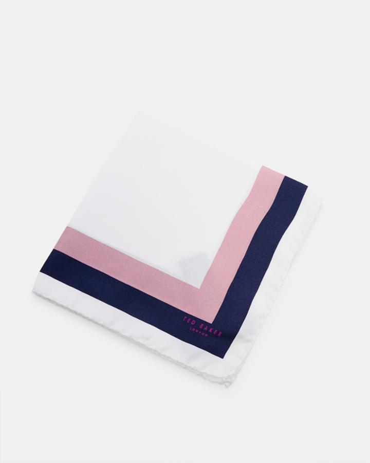 Ted Baker Contrast Border Silk Pocket Square