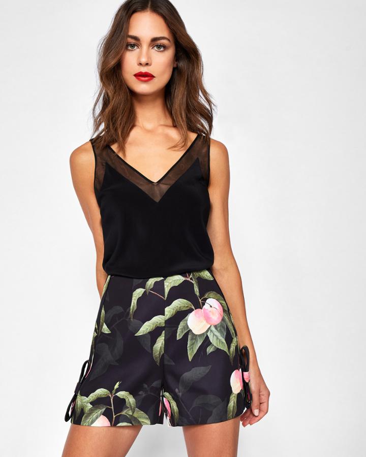 Ted Baker Blossom Side Bow Shorts Black