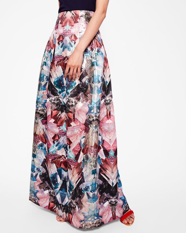 Ted Baker Mirrored Minerals Maxi Skirt Mid