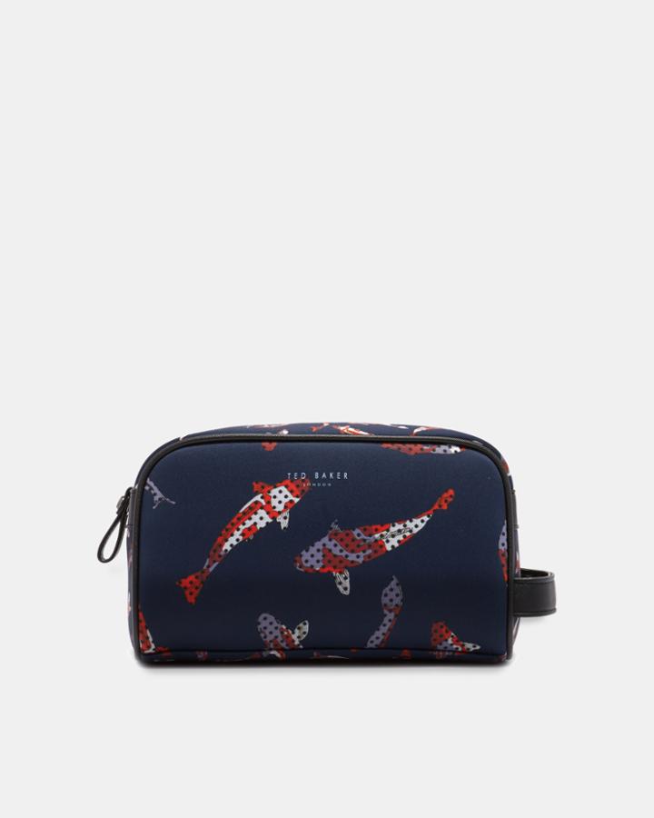 Ted Baker Fish Print Nylon Wash Bag
