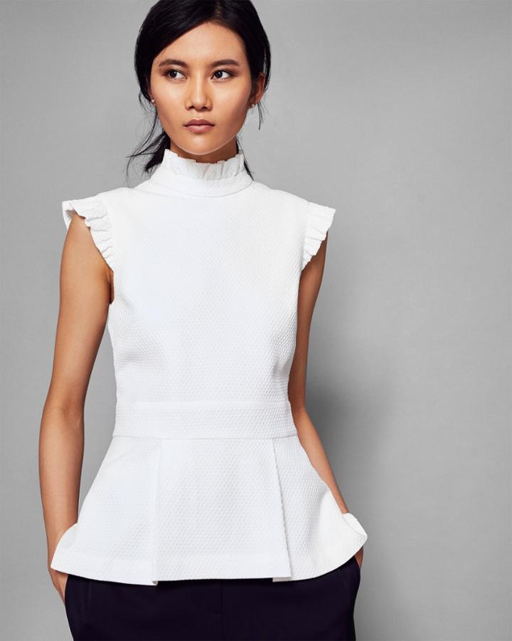 Ted Baker Ruffle Detail Peplum Top