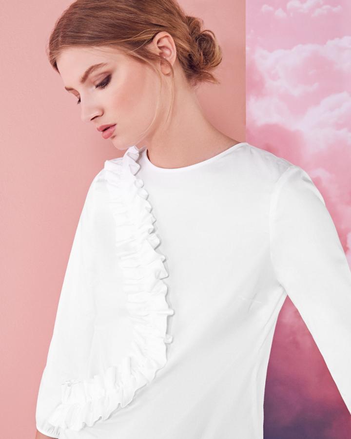Ted Baker Frill Detail Cotton-blend Blouse