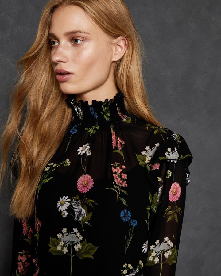 Ted Baker Florence Midi Long Sleeve Dress