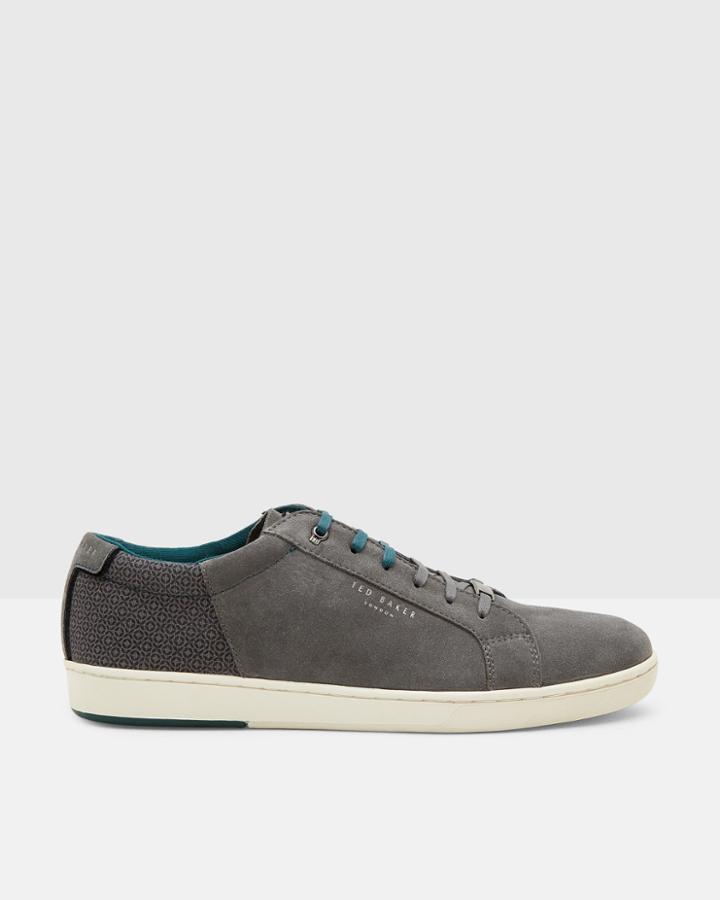 Ted Baker Geo Print Suede Sneakers