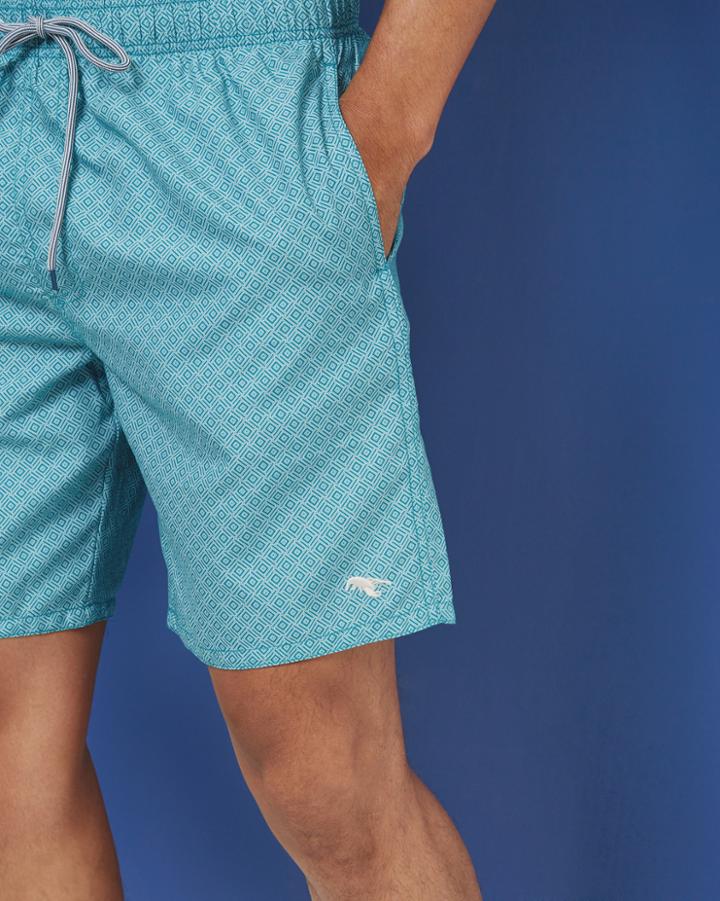 Ted Baker Geo Print Drawstring Swim Shorts