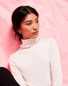 Ted Baker Frilled Cotton And Silk-blend Roll Neck Sweater Ivory