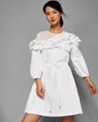 Ted Baker Ruffle Long Sleeve Cotton Dress