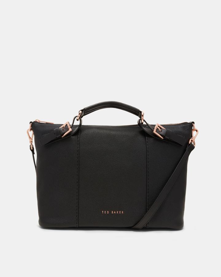 Ted Baker Pop Handle Large Leather Tote Bag