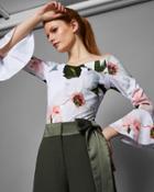 Ted Baker Chatsworth Bloom Bell Sleeved Top
