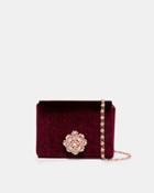 Ted Baker Brooch Detail Velvet Evening Bag
