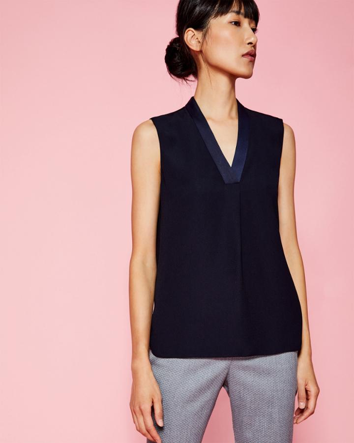 Ted Baker Sleeveless Pleated Detail Top