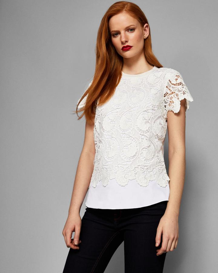 Ted Baker Lace Front Short Sleeved Knit