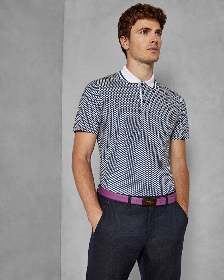 Ted Baker Hexagon Geo Cotton Polo Shirt