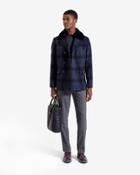 Ted Baker Checked Wool Peacoat