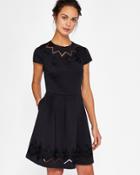 Ted Baker Lace And Mesh Detail Skater Dress