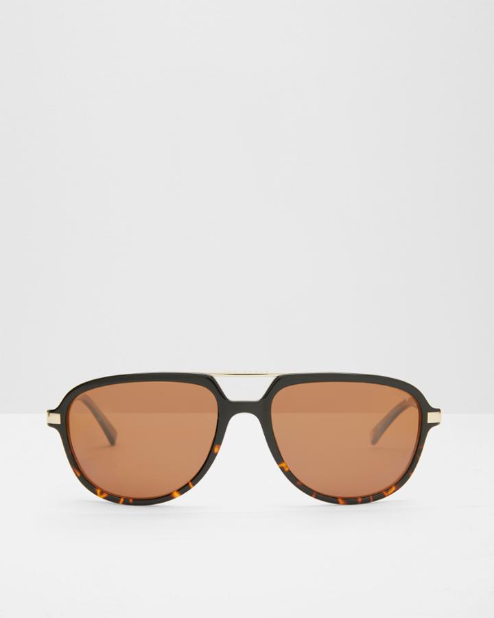 Ted Baker Metal Detail Pilot Sunglasses Tortoise Shell