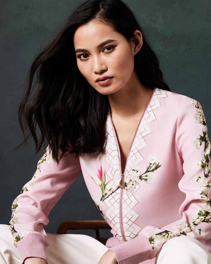 Ted Baker Harmony Print Zipped Cardigan