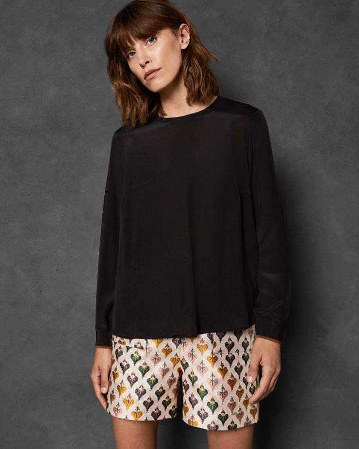 Ted Baker Knit Silk Woven Top