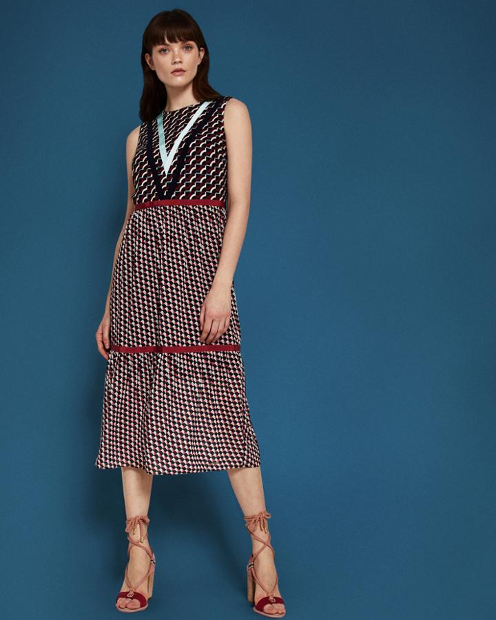 Ted Baker Knitted Woven Midi Dress