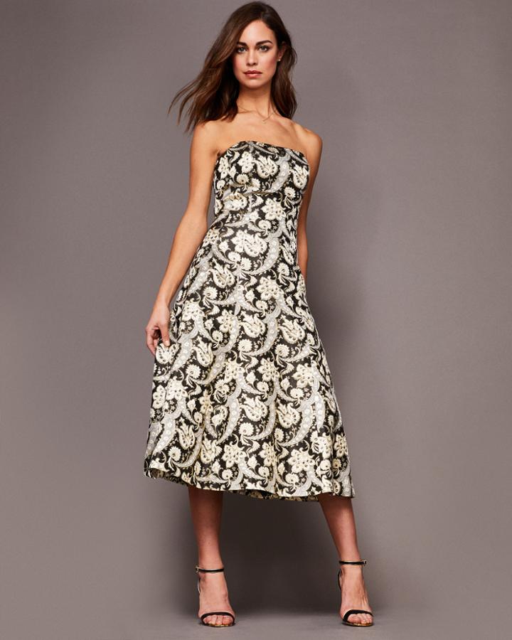 Ted Baker Ornate Paisley Strapless Dress