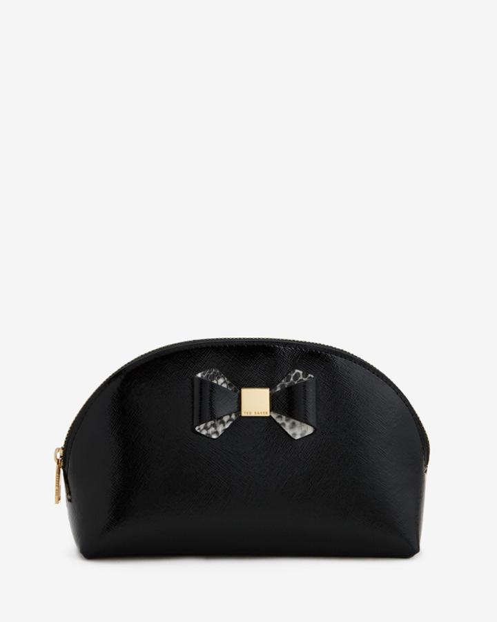 Ted Baker Large Leather Bow Trim Wash Bag
