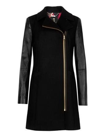Ted Baker Leather Sleeve Coat