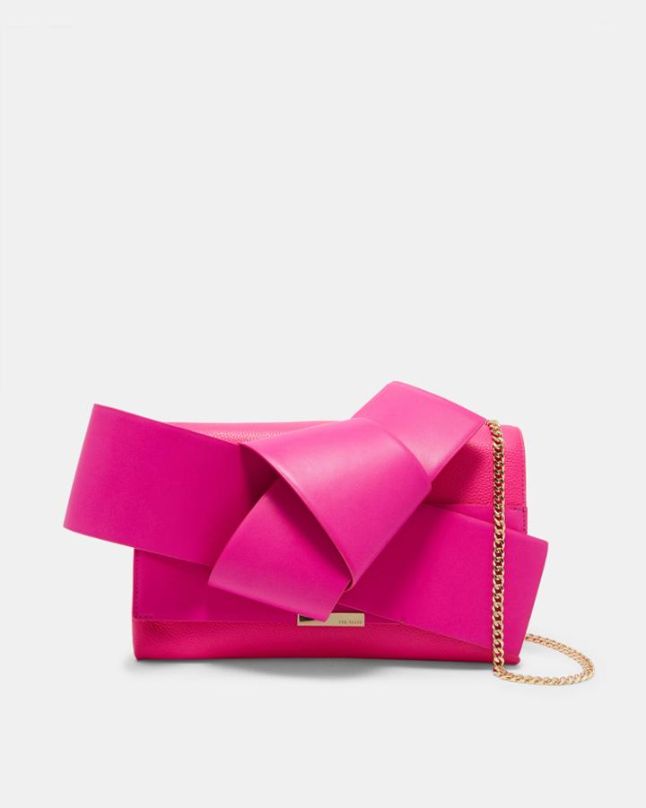 Ted Baker Giant Knot Bow Leather Clutch Bag