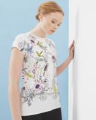 Ted Baker Passion Flower Fitted T-shirt Ivory