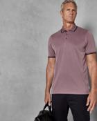 Ted Baker Knit Collar Oxford Polo Shirt
